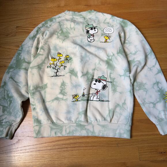 Peanuts Snoopy Parks Project Tie Dyed Sweatshirt Green Size S - Picture 6 of 8